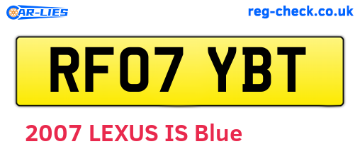 RF07YBT are the vehicle registration plates.
