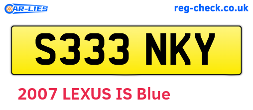 S333NKY are the vehicle registration plates.