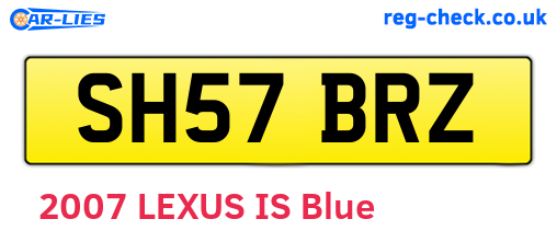 SH57BRZ are the vehicle registration plates.