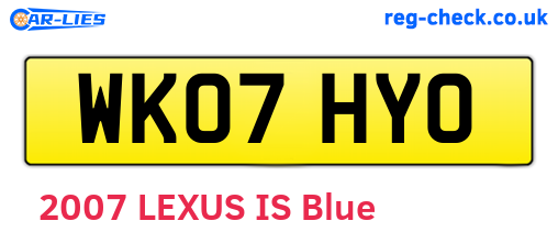 WK07HYO are the vehicle registration plates.