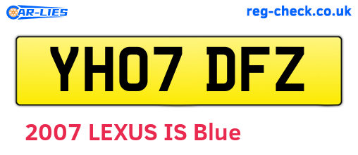YH07DFZ are the vehicle registration plates.