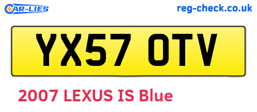 YX57OTV are the vehicle registration plates.