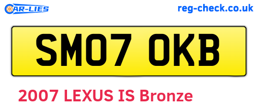 SM07OKB are the vehicle registration plates.