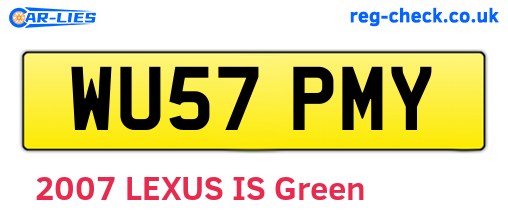 WU57PMY are the vehicle registration plates.