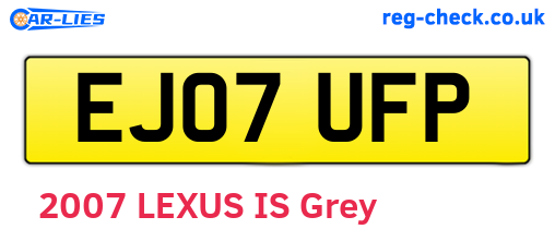EJ07UFP are the vehicle registration plates.