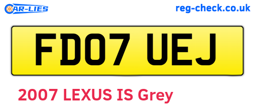 FD07UEJ are the vehicle registration plates.