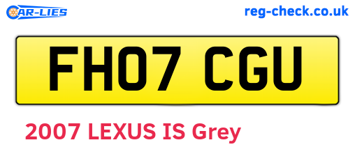 FH07CGU are the vehicle registration plates.
