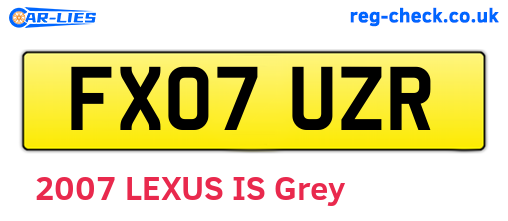FX07UZR are the vehicle registration plates.