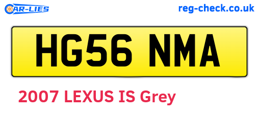 HG56NMA are the vehicle registration plates.
