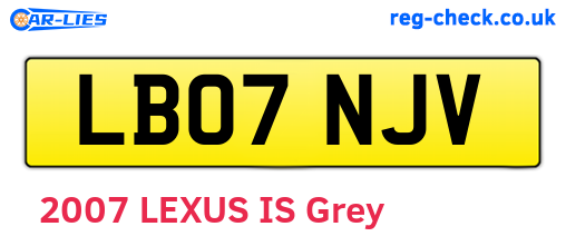 LB07NJV are the vehicle registration plates.