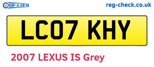LC07KHY are the vehicle registration plates.