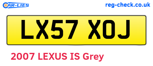 LX57XOJ are the vehicle registration plates.