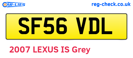 SF56VDL are the vehicle registration plates.