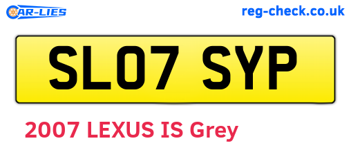 SL07SYP are the vehicle registration plates.