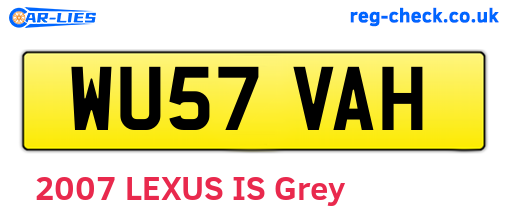 WU57VAH are the vehicle registration plates.