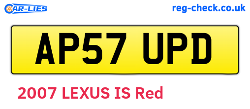 AP57UPD are the vehicle registration plates.