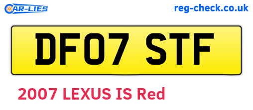 DF07STF are the vehicle registration plates.