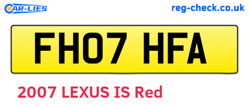 FH07HFA are the vehicle registration plates.