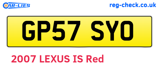 GP57SYO are the vehicle registration plates.
