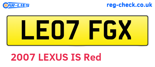 LE07FGX are the vehicle registration plates.