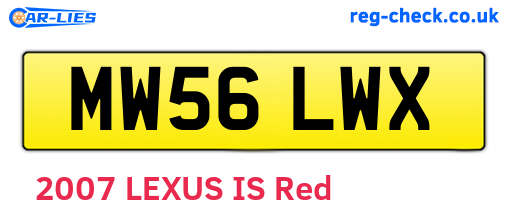 MW56LWX are the vehicle registration plates.