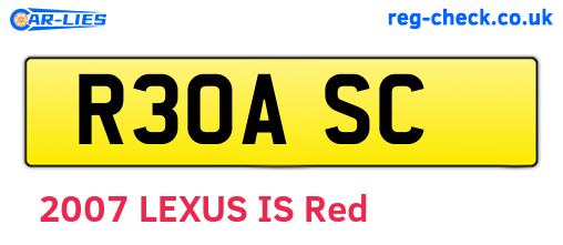 R30ASC are the vehicle registration plates.