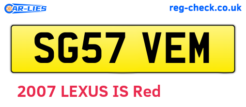 SG57VEM are the vehicle registration plates.