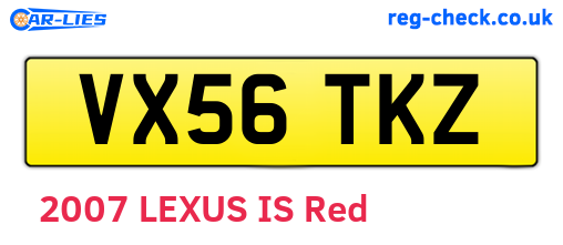 VX56TKZ are the vehicle registration plates.