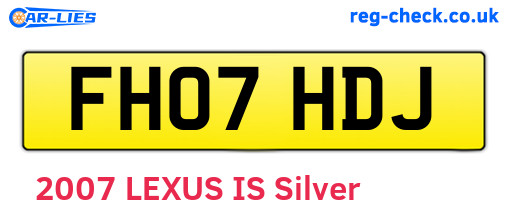 FH07HDJ are the vehicle registration plates.