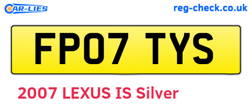 FP07TYS are the vehicle registration plates.