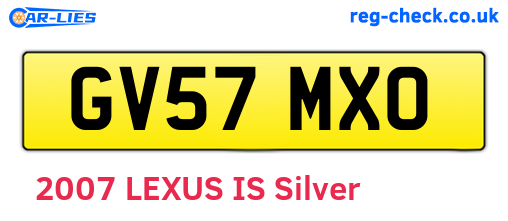 GV57MXO are the vehicle registration plates.