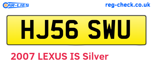 HJ56SWU are the vehicle registration plates.