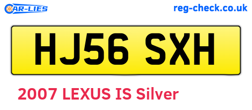 HJ56SXH are the vehicle registration plates.