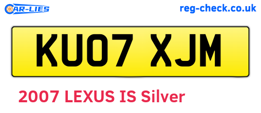 KU07XJM are the vehicle registration plates.