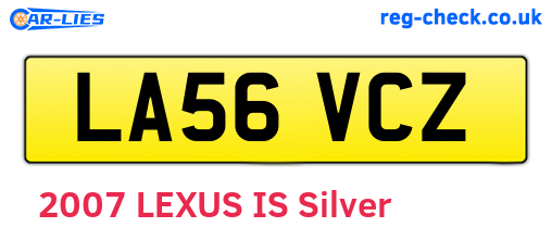 LA56VCZ are the vehicle registration plates.