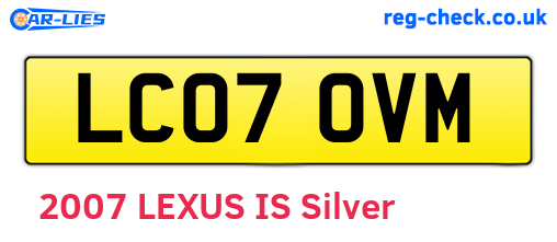 LC07OVM are the vehicle registration plates.
