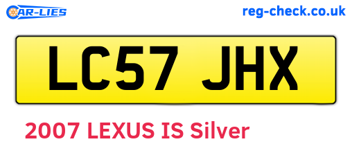 LC57JHX are the vehicle registration plates.