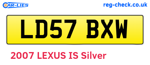LD57BXW are the vehicle registration plates.