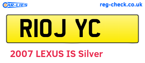 R10JYC are the vehicle registration plates.