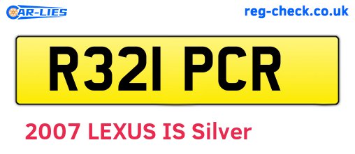 R321PCR are the vehicle registration plates.