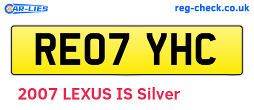 RE07YHC are the vehicle registration plates.