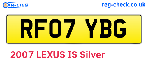 RF07YBG are the vehicle registration plates.