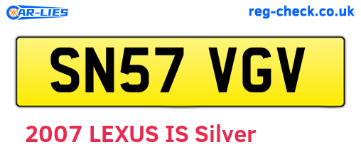 SN57VGV are the vehicle registration plates.