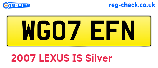 WG07EFN are the vehicle registration plates.