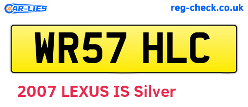 WR57HLC are the vehicle registration plates.