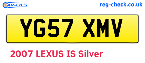 YG57XMV are the vehicle registration plates.