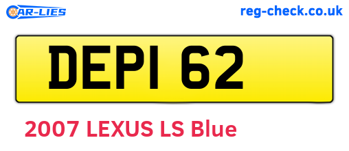 DEP162 are the vehicle registration plates.