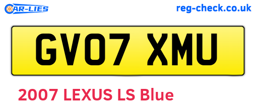 GV07XMU are the vehicle registration plates.