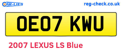 OE07KWU are the vehicle registration plates.