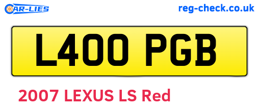 L400PGB are the vehicle registration plates.